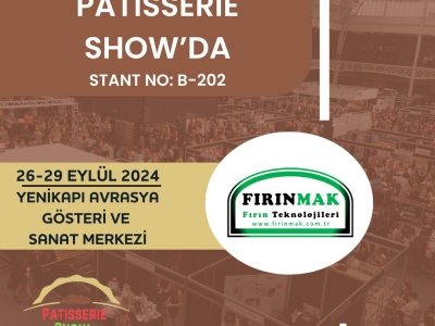 Patisserie Show '24  Pastane, Kafe, Restoran, Kahve, Dondurma, Çikolata Ekipmanları Fuarı 26 - 29 Eylül 2024 Yenikapı Avrasya Gösteri ve Sanat Merkezi